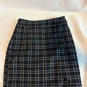 Garage Black and White Plaid Pencil Skirt